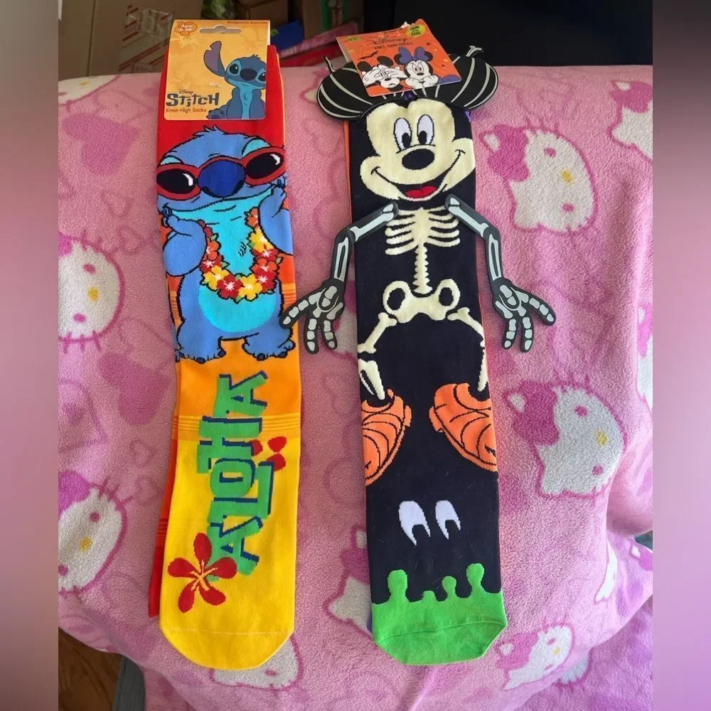 Disney Socks Halloween Mickey & Aloha Stitch